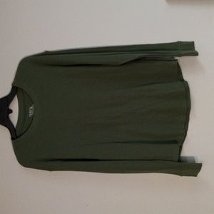 Time And Tru HUNTER Green, Long Sleeve, WaffleKnit Shirt